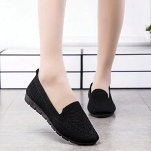 Women's Casual Braided Fabric Summer Loafers Casual, Comfortable, Breathable, Cool And Comfortable Lightweight And Comfortable, Can Be Bent Freely, High Elasticity And Good Softness Women's Casual Fabric Summer Loafers Casual Comfort Flats - 黑色 - 查看 9
