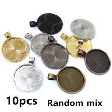 10 piezas base de ajuste para colgante de 25mm de tamaño interior apto para cabujones redondos de 25mm, bandeja de bisel para hacer joyas DIY