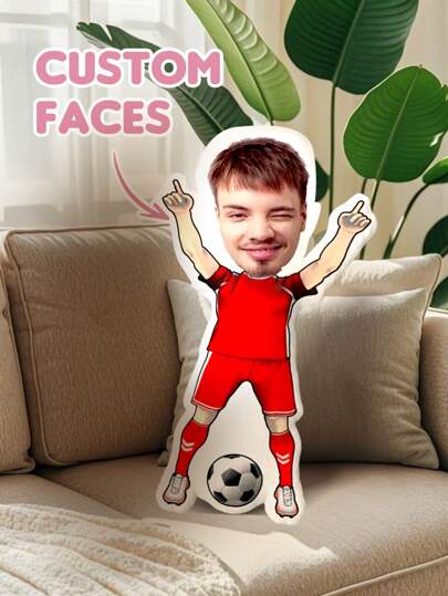 1pc Custom Shaped Pillow From Photo - Personalized Shaped Pillow | Single-Sided Or Double-Sided Print | 3D Face Photo Pillow, My Face Pillow, Face On Costume Body Style | Funny Pillow With Photo | Cartoon Image Doll | Unique Gift For Boyfriend, Girlfriend, Friend | Ideal For Birthdays, Anniversaries, Valentine's Day, Weddings | Best Gift For Couples, Mother's Day