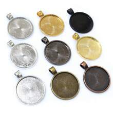 10 piezas base de ajuste para colgante de 25mm de tamaño interior apto para cabujones redondos de 25mm, bandeja de bisel para hacer joyas DIY