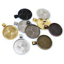 10 piezas base de ajuste para colgante de 25mm de tamaño interior apto para cabujones redondos de 25mm, bandeja de bisel para hacer joyas DIY