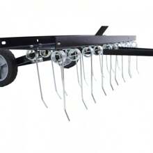 40-Inch Lawn Sweeper Tow Behind Dethatcher, Landscape Rake, Lawn Tractor Rake, Tine Tow Dethatcher Pull Behind Mower, Riding Lawn Mower Attachments For Outdoor Yard Tools Lawn Care - 黑色 - 查看 9