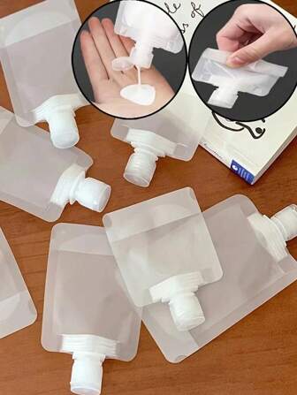 5pcs 30/50/100ML Thick Travel Size Empty Bottles For Cosmetic Lotion, Shower Gel, Shampoo, Facial Cleanser For Travel Storage Bag,Makeup Bag,Cosmetic Bag,Vacation Organizer,Large Capacity Makeup Organizer Makeup Case, For Lipstick, Brush, Skincare, Mobile Phone, Coin, Small Items, For Home,Gift,Vacation And Festival Halloween Christmas Multifunctional Use,Boho Vibes