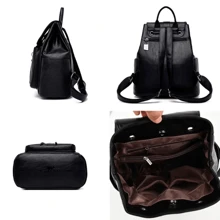 Women's Medium Backpack In Synthetic Leather, Kangaroo Bag Style - Blue - View 9