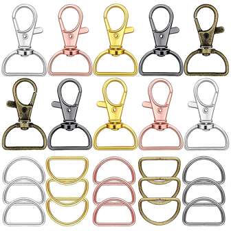 10/20/30/40/60/100 件 D 形环龙虾扣配 D 形环钥匙扣、5/10/15/20/30/50 件钥匙扣、5/10/15/20/30/50 件 D 形环钥匙扣、男女 DIY 珠宝工艺品、情人节礼物