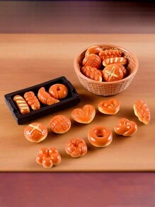 10pcs/20pcs (Random Style) Resin Simulated Miniature Sourdough Bread Toast Food Toy DIY Refrigerator Magnet Food Toy Dollhouse Micro Accessories - Multicolor - View 13