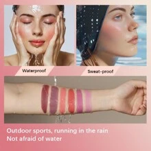 SHEIN X Milania Lakerain Pocket Blush, Creamy Stick Blush, Lightweight Formula, Long-Lasting Waterproof Moisturizing, Natural Finish, All Skin Tones, 6 Colors, Makeup Stick For Cheeks, Eyes, Lips, ≤300g - Multicolor - View 5