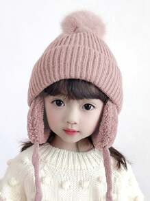 1pc Children/Toddler Warm Winter Cap, Unisex Knitted Ear Flap Beanie Hat - Children's Knitted Hat - View 6