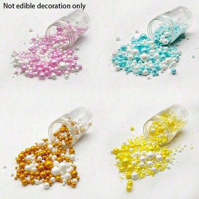 85g Mix Colors White Faux Pearl Ball Cake Topper For Birthday Party Cake Decorations For Decoration Only,Not Edible
