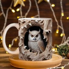 1 chiếc cốc cà phê hình cú 3D dễ thương 11oz cốc cà phê bằng gốm cốc đựng nước mùa hè mùa đông đồ uống quà tặng sinh nhật quà tặng ngày lễ cho bạn bè - Nhiều màu - Xem 2