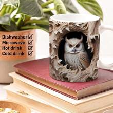 1 chiếc cốc cà phê hình cú 3D dễ thương 11oz cốc cà phê bằng gốm cốc đựng nước mùa hè mùa đông đồ uống quà tặng sinh nhật quà tặng ngày lễ cho bạn bè - Nhiều màu - Xem 4