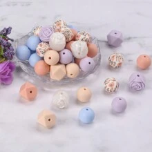 53 stuks levendige rozen siliconen kralencollectie is perfect voor het maken van sieraden, doe-het-zelf-knutselwerkjes, handgemaakte kralenaccessoires, sleutelhangers voor mobiele telefoons en tasbedels - kleurrijke, flexibele en duurzame knutselbenodigdheden voor creatieve projecten