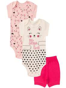 Lumari Kids 3-Piece Baby Clothing Kit Bodysuit And Shorts, Boy And Girl 100% Cotton Suedine, Wholesale Newborn Layette, S M L And GG - 查看 7