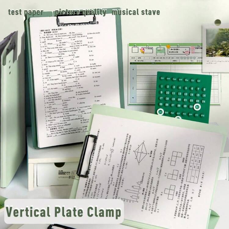 1pc A4 Size Large Capacity Upright Clipboard File Folder - Ultimate Organization & Information Book Classification - Perfect Filing Tool For Subject Management - Pink - View 5