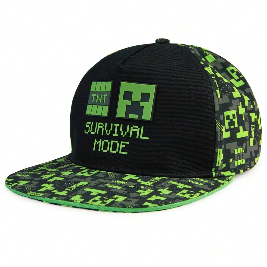 Minecraft Baseball Cap Sun Hat Lightweight Adjustable Strap Snapback Creeper Holiday Accessories Gamer Gift - Black - View 1