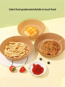 100 miếng lót giấy dầu dùng một lần cho máy chiên không dầu, Phụ kiện nhà bếp, Không dính, Không thấm nước, Thích hợp để nướng và dùng trong lò vi sóng, Phụ kiện máy chiên không dầu - Nhiều màu - Xem 6