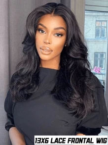 Ready To Wear Glueless 13x6 HD Body Wave Lace Front Wigs Human Hair Pre Plucked 250% Density 12A Transparent HD Transparent Lace Frontal Wigs With Baby Hair Brazilian Virgin Wigs Human Hair For Women Natural Black - Natural Black - 查看 5