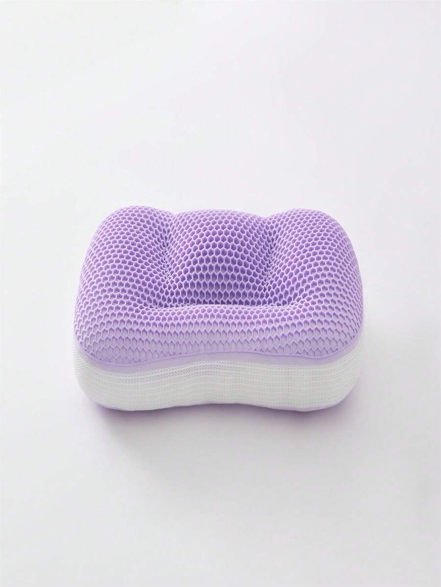 TPE Pressure Relief Pillow With Micro-Dynamic Neck Support For Better Sleep, Soft & Breathable, Washable Gel Pillow, Bedding, Home - Purple - View 1