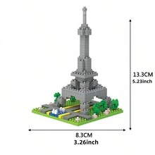 1500pcs London Bridge/1700pcs Arc De Triomphe/3502pcs Eiffel Tower/1298pcs Eiffel Tower Construction Building Block Toy Sets, Creative World Famous Landmark Series Adult Difficult Desktop Decorative Particle Model Kits, DIY Assembling Gifts For Friends And Lovers - Multicolor - View 11