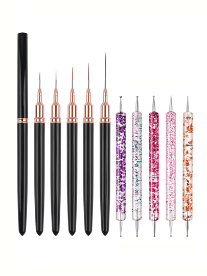10 Pezzi Set Pennelli per arte di unghie, Pennelli per arte di unghie, Pennelli per Disegno arte di unghie, Strumenti per Pittura e Disegno per Unghie, Penna Doppia Punta per arte di unghie, Pennello per Pittura Gel UV per arte di unghie, Set Pennello e Penna per arte di unghie, Pennelli Doppia Punta per arte di unghie, Per Uso Domestico e Salone di Bellezza Professionale