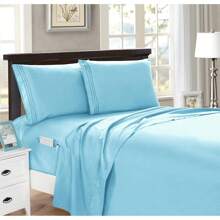 Elegant Comfort Luxury 4pcs Smart Pocket Sheet Set 16 Inch Deep Pockets - Ultra Soft Machine Washable Luxury 4-Piece Bed Sheet Set - Fade And Wrinkle Resistant Premium Hotel Quality Twin/Full/Queen/King Bedding Set- 4PC Sheets For Daily Use, Dorms, Guest Rooms, Christmas Decorations Gifts, Cozy Winter Styles (4pcs For Twin Size Sheet Set) - 阿誇 - 查看 1