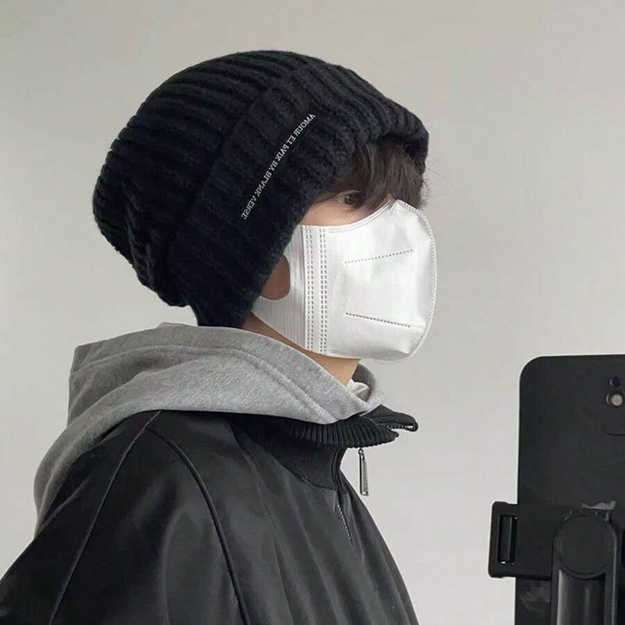 Knitted Hat Unisex Large Head Circumference Small Face Winter Warm Beanie, 2023 New Couples Design, Thick Insulation - Multicolor - View 1