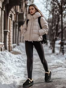 2025新款女雪地靴短靴毛领低帮保暖鞋圆头带扣保暖内衬一脚蹬平底厚底厚底靴大码毛茸茸舒适防滑冬季绒面靴