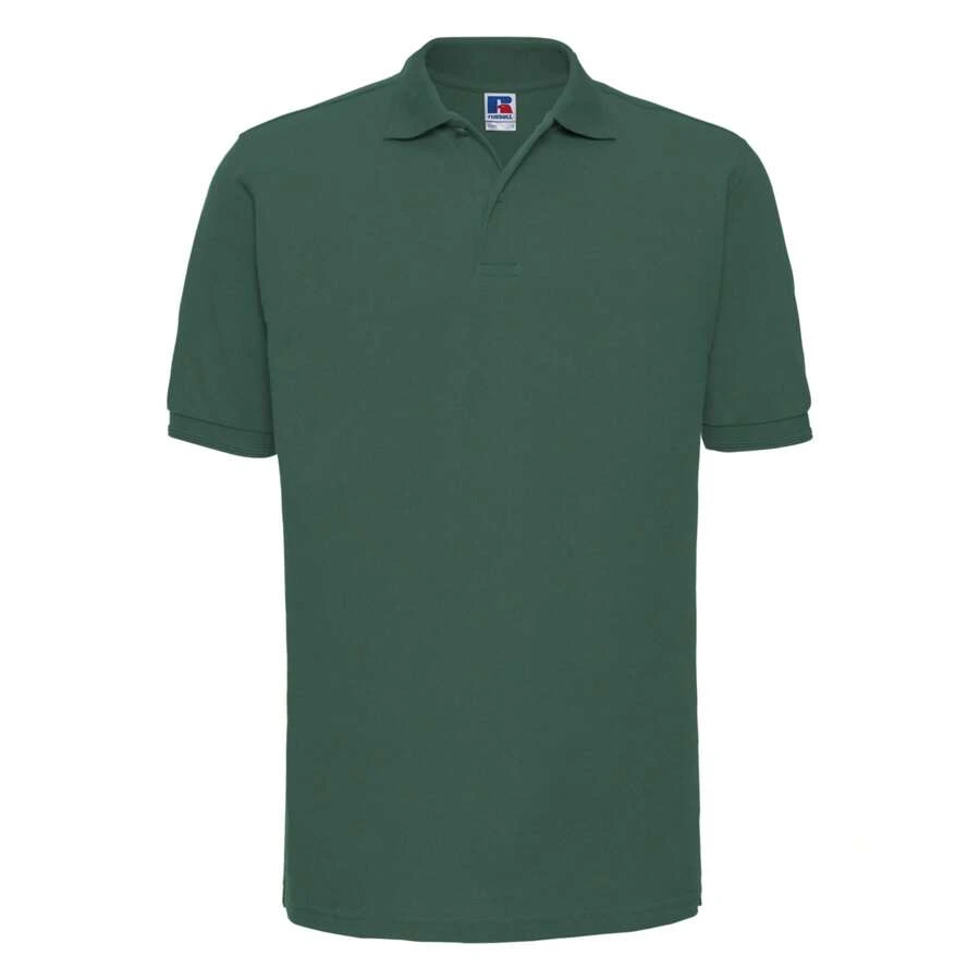 Russell Mens Ripple Collar & Cuff Short Sleeve Polo Shirt (Bottle Green) - Green - View 1