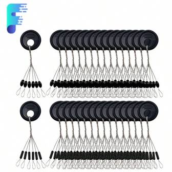 100SETS/Bag 6 In 1 Fishing Float Plug Settling Lure Space Bean Connector Fishing Line Fishing Accessories Rubber Float Stopper