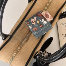 皮革标签小狗插图耳机盒，适用于 Apple Pro3/ Pro2/ Pro/AirPods3/AirPods2/AirPods4 - 藏蓝色 - 查看 6