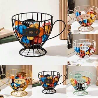 1 件黑咖啡胶囊收纳盒，优雅家居装饰咖啡零食糖果收纳架，适用于咖啡厅柜台，返校