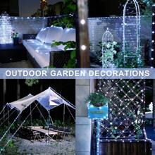 White Solar String Lights Outdoor, 1 Pack Each 33FT 100 LED Solar Fairy Lights, 8 Modes Solar Christmas Lights For Outside Tree Garden Patio Wedding Decorations - 白色 - 查看 5