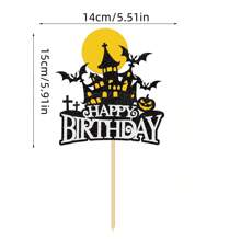 1 套万圣节主题蛋糕装饰，包括闪亮的 Boo House、南瓜、蝙蝠杯蛋糕装饰、尖叫杯杀手蛋糕装饰、女巫帽蛋糕装饰，适合万圣节派对、圣诞节 - 多色 - 查看 6