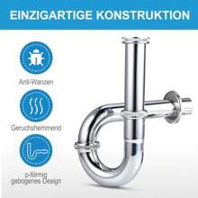 Siphon Siphon Pop Up Drain Valve Drain Fitting With Overflow Wash Basin Drain Zinc Alloy Drain And Anti Odor Water Separator Set Suitable For All Normal Washbasins - 銀色 - 查看 11
