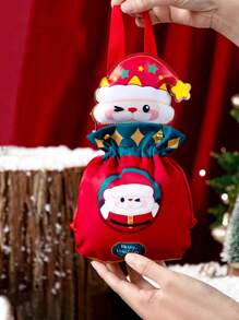 1 pieza/5 piezas/10 piezas Bolsas de regalo de Navidad, Bolsa de regalos de Papá Noel, Bolso de muñeco de nieve navideño, bolsas de Apple para regalo en Nochebuena, Empaque de frutas navideñas, Regalos para dulces, Recuerdos decorativos