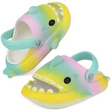 Girls Shark Slippers Boys Summer Cloud Sliders Sandals Cute Soft Lightweight Anti-Slip Beach Pool Shower Shoes Indoor Outdoor - 彩色 - 查看 2