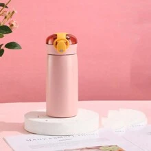1pc 460ml/320ml/15.5oz/10.8oz Cute Bounce Travel Mug With Straw, Stainless Steel Vacuum Insulated Water Cup With Locking Lid For Outdoor Use Back To School