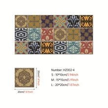 18 peças de piso de ladrilho de PVC retrô europeu para quarto, banheiro, cozinha, decoração de piso, autoadesivo à prova d'água, à prova de umidade, resistente a óleo, resistente a manchas, prático, estilo moderno e simples, espessado e autoadesivo