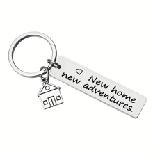 Chaveiro Personalizado de Aço Inoxidável 'Nova Casa' - Presente de Inauguração