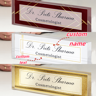 1pc, Personalized Desk Name Plate, Luxury , Custom Acrylic Glass Name Plates For Desks, Office Desk Decor Nameplate, Desk Accessories, Teacher Boss Coworkers Employee Appreciation Gift (Engraved Flower 1), Custom Gifts, Decor Multi-Functional, Ornamental, Reusable Exquisite, Stylish, Cute, For Housewarming Living Room, Bedroom, Office, Tea Room, Home, Bathroom, Dining Room, Valentine Day, Valentine Day Decor Birthday Graduation,Slow Summer Living,Festive Calendar