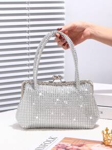 Shiny Sequins Clutch Bag, Handbag & Shoulder Bag With Sparkling Rhinestones & Metallic Chain, Suitable For Evening, Wedding, Prom, Party, Birthday, Valentine's Gift, Party Bag Perfect For Party Wedding Prom Perfect For Party, Wedding, Prom, Dinner/Banquet, Essential Wedding Items, Perfectly Matching With Graduation Dress, Prom Dresses, Perfectly Matching With Prom Accessories, Perfectly Matching With Bridal Party