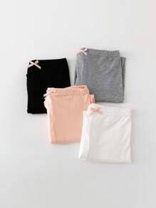 4 Pairs Girls' Minimalist Versatile Thin Ankle Socks, Suitable For Daily Wear In Summer - Multicolor - View 6