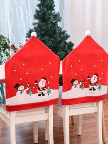 1 tấm bọc ghế hình ông già Noel, người tuyết, trang trí Giáng sinh, Halloween, trang trí Halloween - bọc ghế - Xem 6