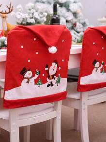1 tấm bọc ghế hình ông già Noel, người tuyết, trang trí Giáng sinh, Halloween, trang trí Halloween - bọc ghế - Xem 4