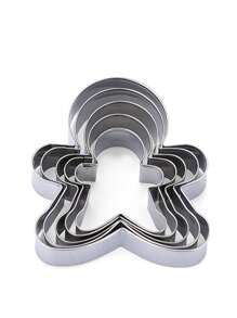 Set de 5 moldes para galletas de Navidad en forma de muñeco de jengibre de acero inoxidable, decoraciones navideñas, recuerdos para fiestas de Navidad, suministros para fiestas de Navidad, feliz Navidad, Nochebuena