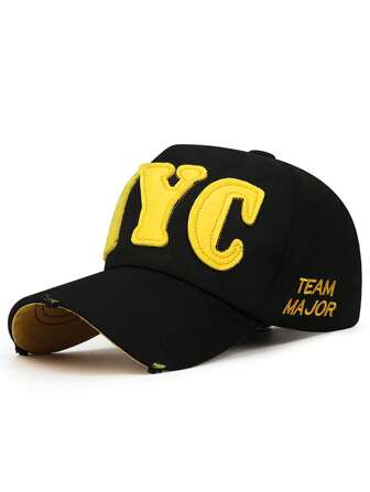 1 Piece Of Spring And Autumn New Fabric Embroidered NYC Men's And Women's Baseball Cap Couple Cover