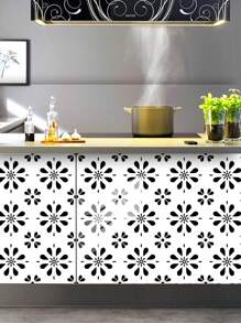 10片装几何格子图案印花PVC仿瓷砖家装墙贴墙纸壁纸DIY拼接自粘墙饰自粘防脏遮丑厨房卫生间客厅房间墙壁电视背景空间美化装饰 装修贴纸可撕墙板 墙纸壁纸 春季装修用品 焕新家居 拉玛装饰贴纸