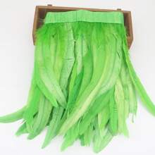1 yard Ruban à franges de plumes de queue de coq simulées colorées de 25-30 cm, plumes teintes pour robe de mariée, jupe, artisanat, accessoire DIY, artisanat pour vêtements