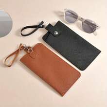 1pc Luxury Women's Eyeglass Case Leather Soft Holder Pocket Cases Slim Travel Pouch For Sunglasses Eyeglasses Reader Eyewear - Multiple Colors - View 4