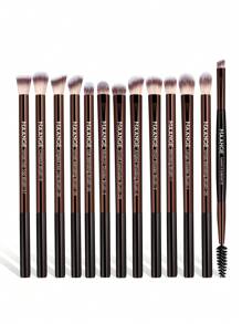 MAANGE 13pcs Professional Soft Long Aluminum Tube Makeup Brush Set,Eyelash Brush,Eyeshadow Brush, Eyebrow Brush, Blending Brush,Lip Brush,Highlight Brush,Concealer Brush,Makeup Brush For Powder Liquid Cream,For Daily Use And Travel,Makeup Accessories Gifts For Friends ﻿ ﻿ ﻿ ﻿ ﻿ - 棕色 - 查看 2